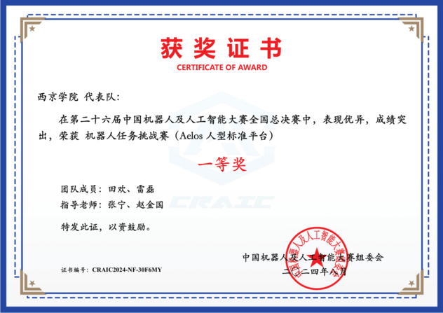 第二十六届中国机器人及人工智能大赛获奖名单